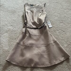 Jones New York Taupe Midi Dress with Belt